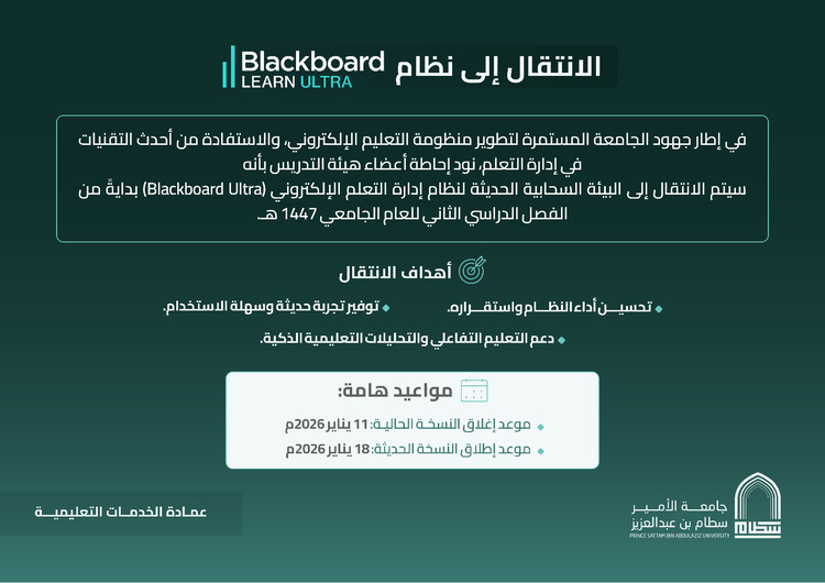 الانتقال إلى نظام  Blackboard Ultra